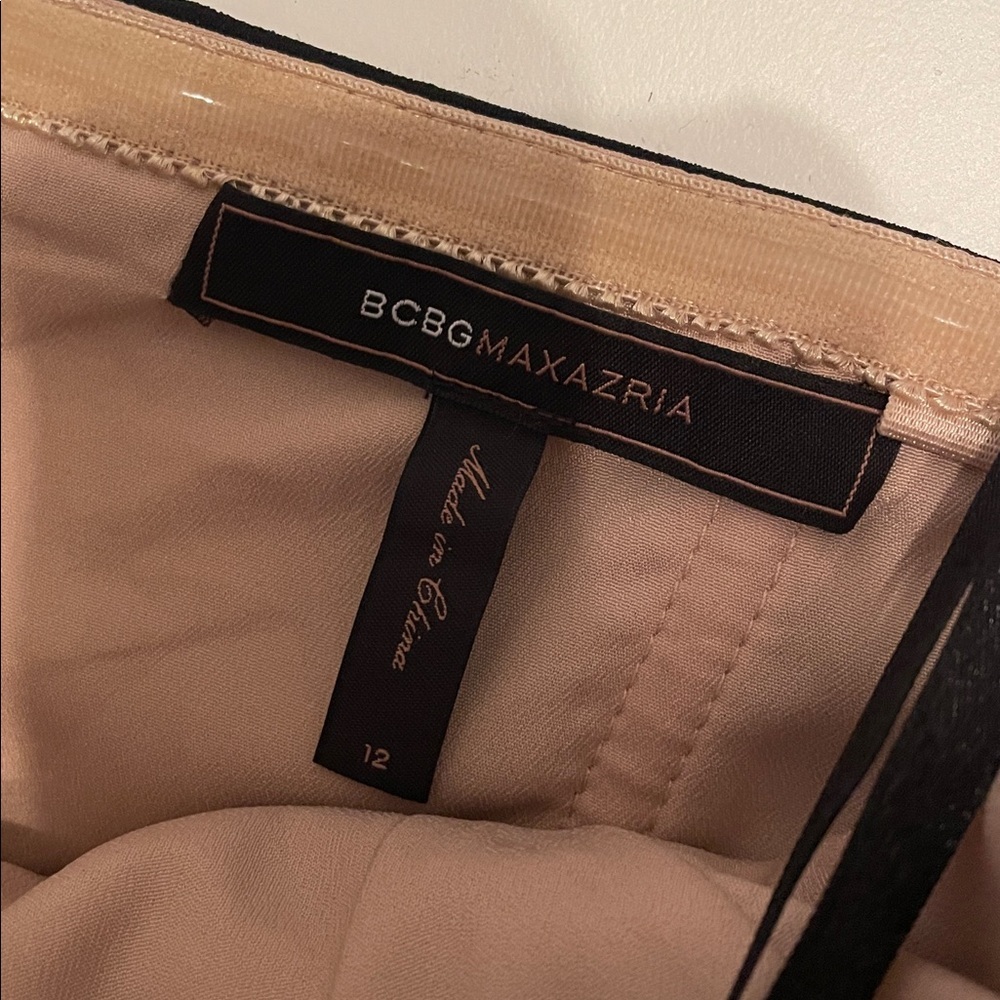 BCBGMaxAzria Size 12 Strapless Black Dress Corset Top Pockets - Picture 4 of 15